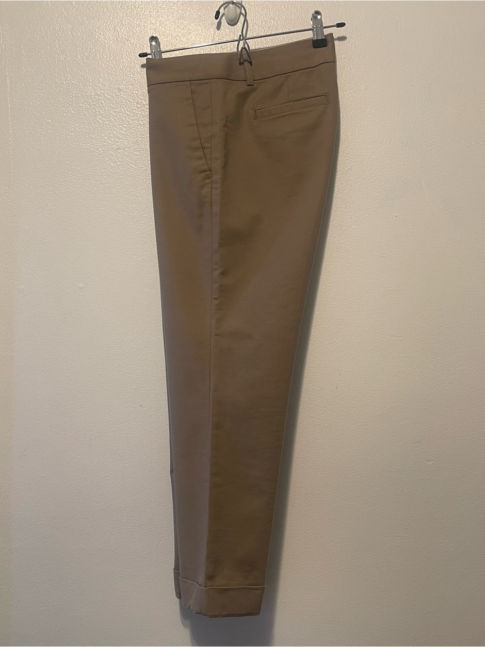 Banana Republic Martin Fit cropped cuff Zip front pants Size 6-TAUPE